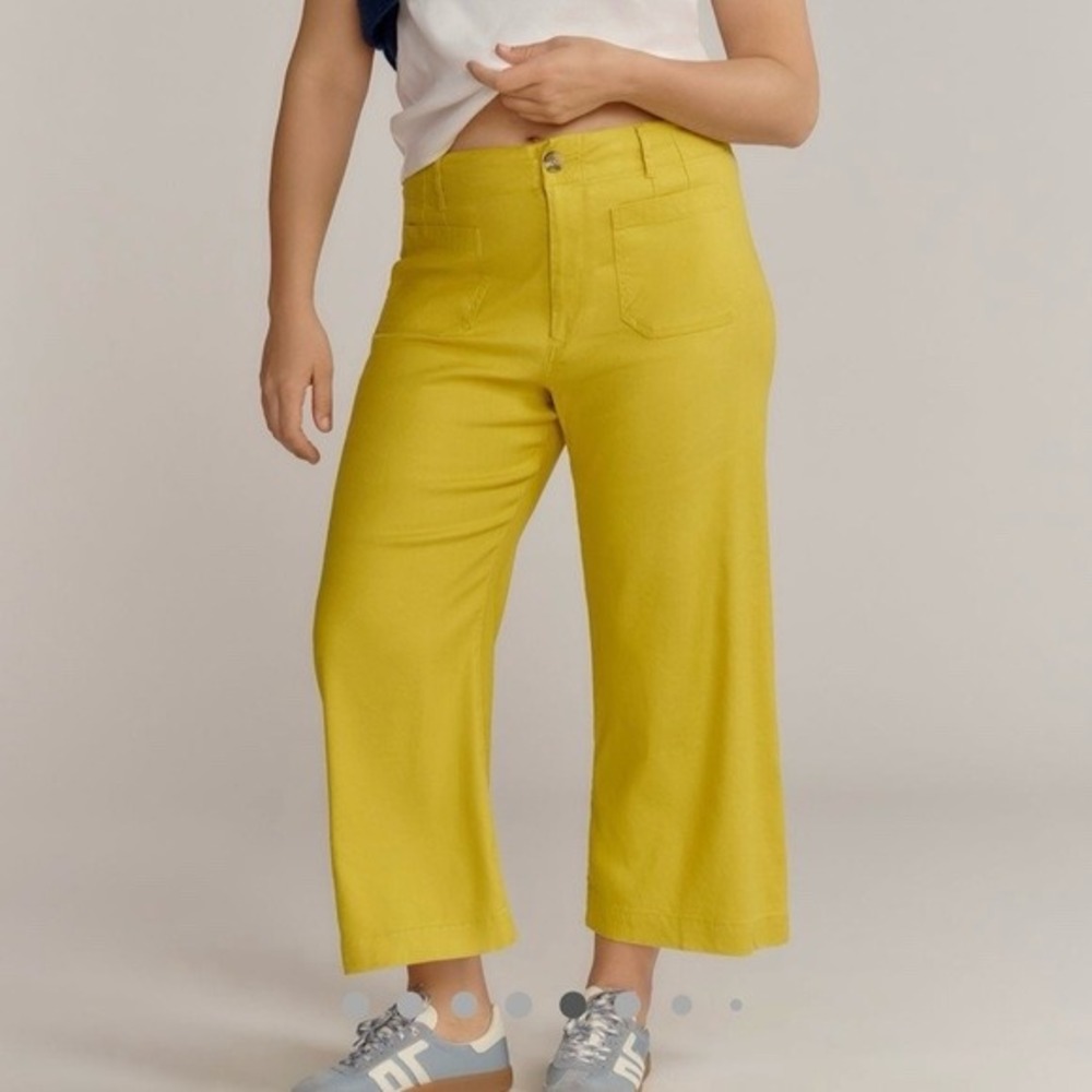 Maeve The Colette Cropped Wide Leg Pant‎ Linen Edition Size 29